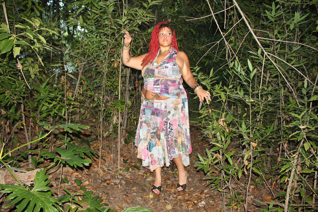 The "I Spy" Collage Midi Skirt- Collectors Edition