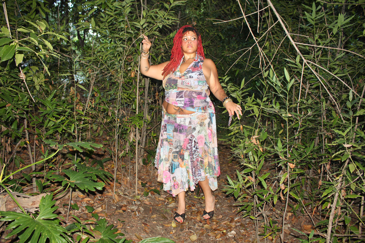 The "I Spy" Collage Midi Skirt- Collectors Edition