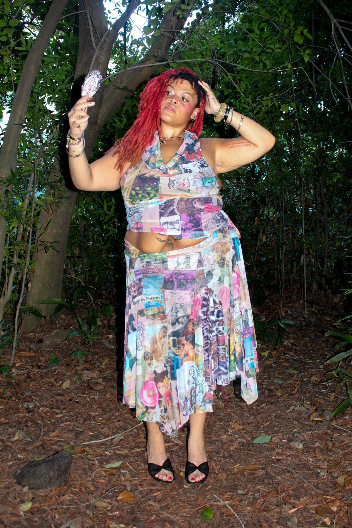 The "I Spy" Collage Midi Skirt- Collectors Edition