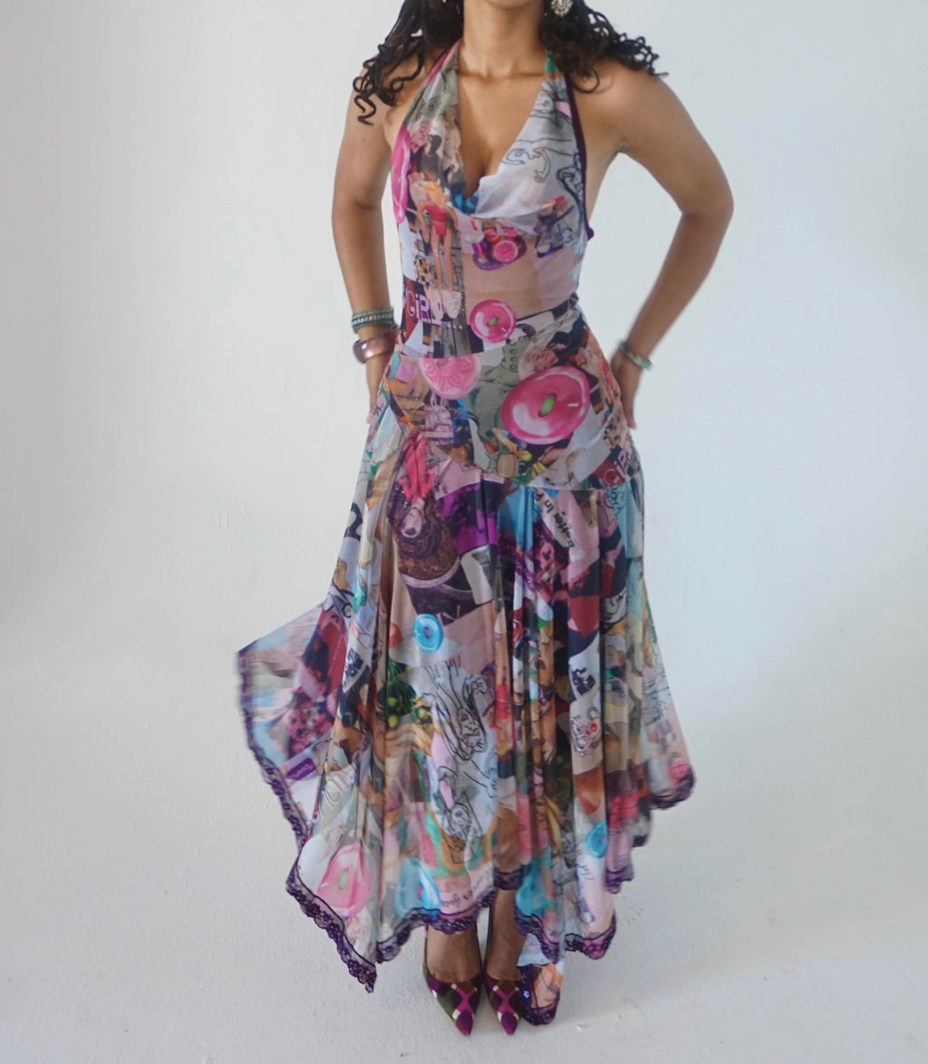 The “I spy” collage dress