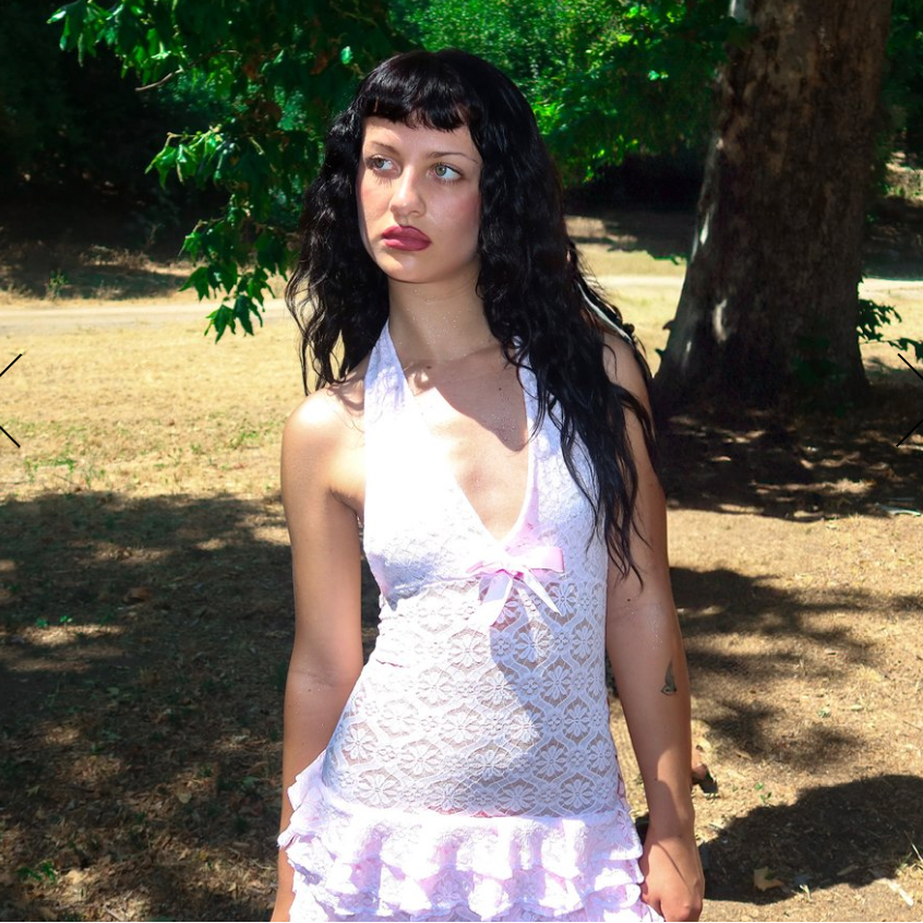 Baby pink lace dress