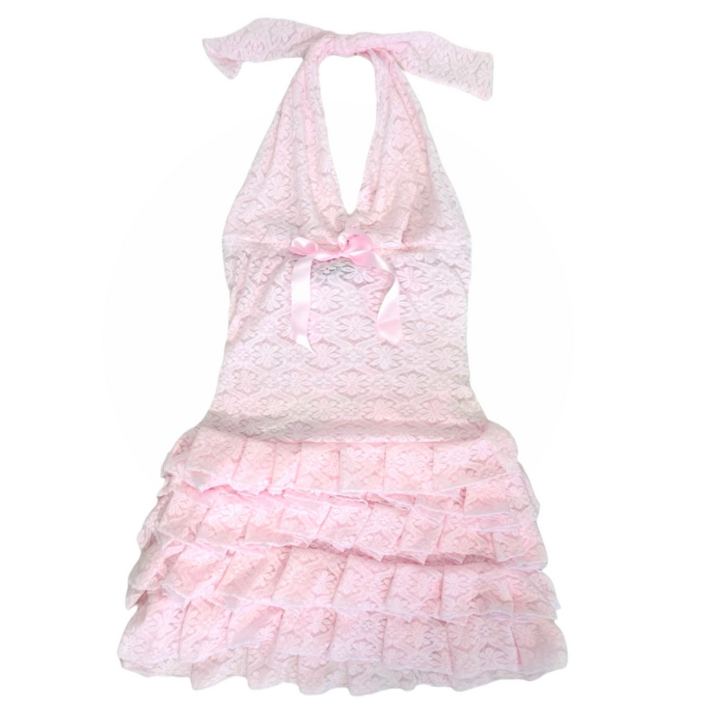 Baby pink lace dress