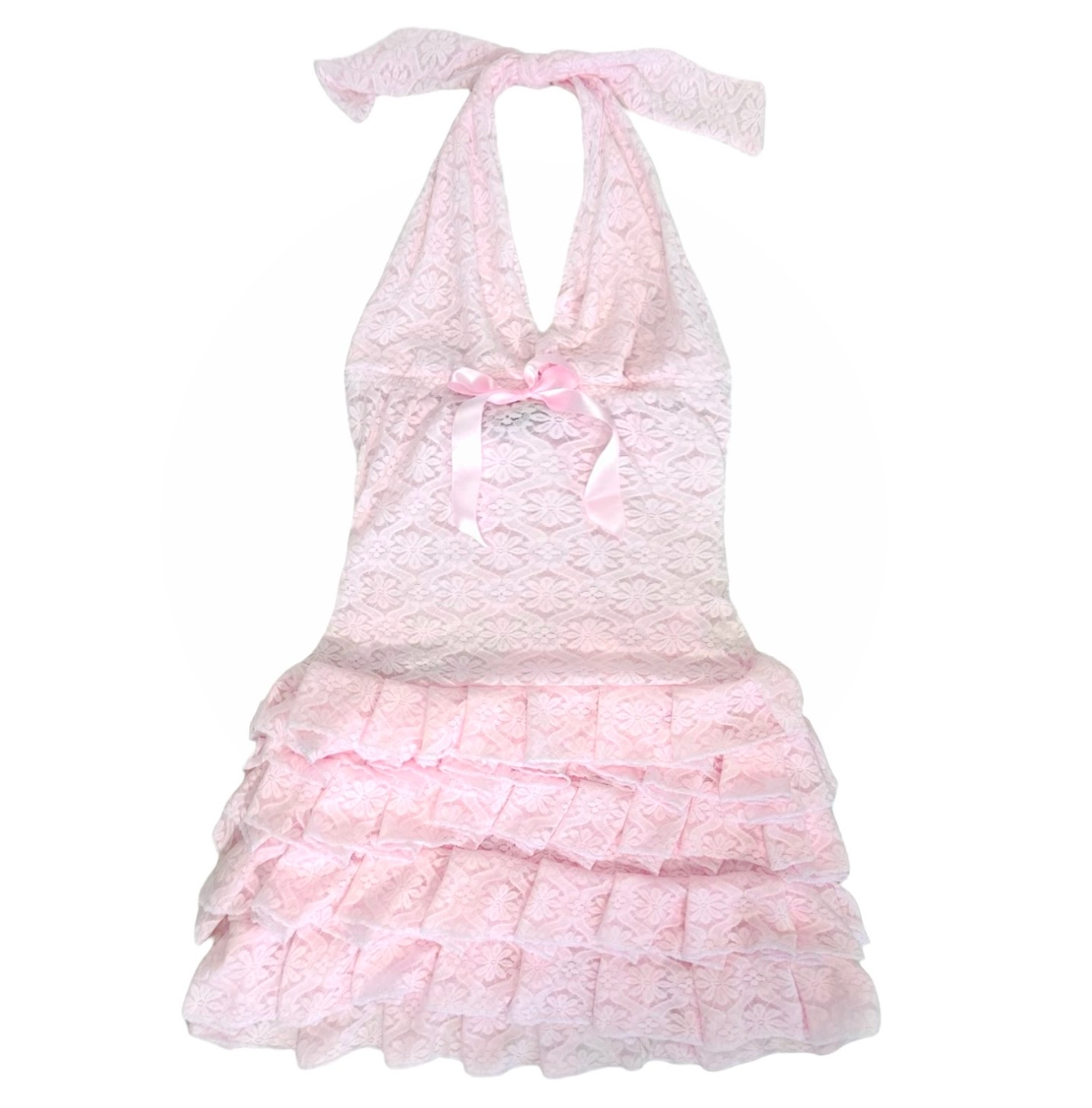 Baby pink lace dress