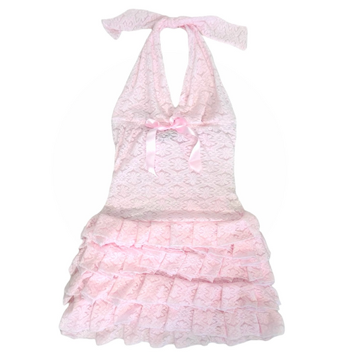 Baby pink lace dress